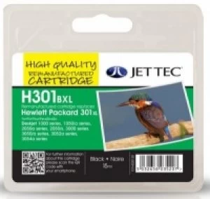 Image of HP301XL BLK CH563EE Black Remanufactured JetTec Ink Cartridge H301BXL