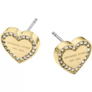 Image of Ladies Michael Kors Stainless Steel Heritage Collection Heritage Heart Stud Earrings