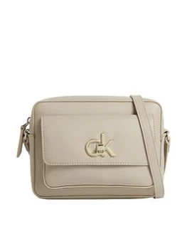 Image of Calvin Klein Re-Lock Large Camera Bag W/Flap Pocket - Cream