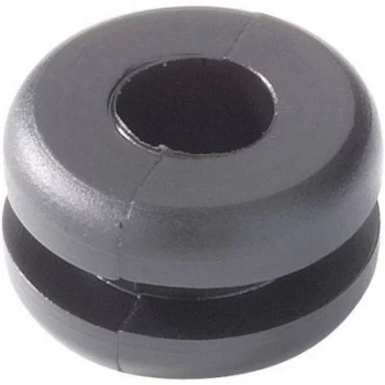 Image of HellermannTyton HV1205-PVC-BK-M1 Cable grommet Terminal Ø (max.) 10 mm Board thickness (max.) 4mm PVC Black