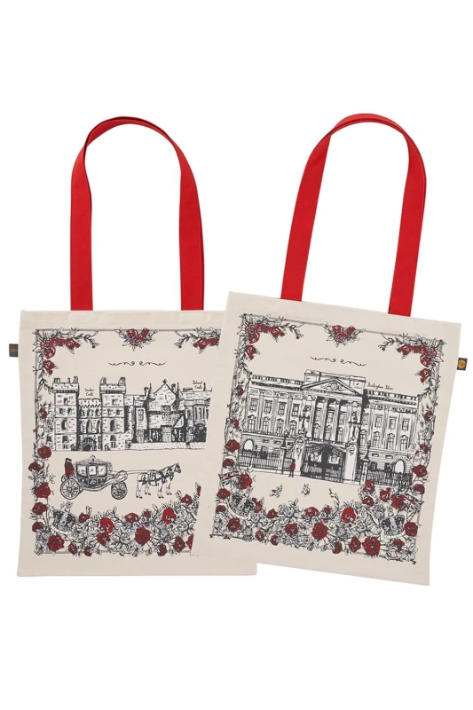 Image of VICTORIA EggS Royally British Canvas Bag 38 x 43cm Multi unisex