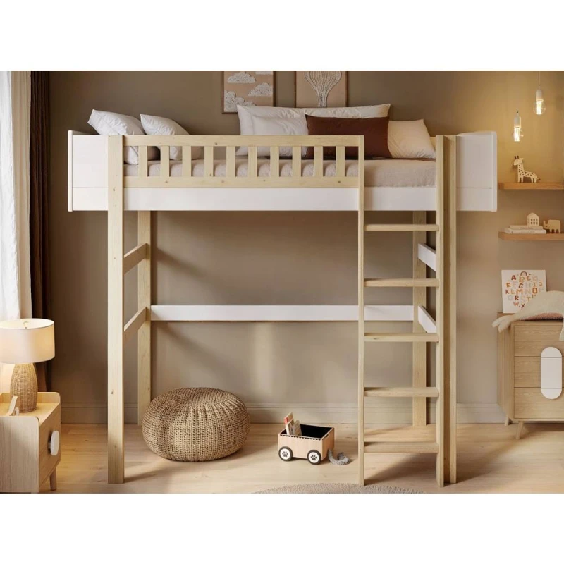 Image of Noomi Kayla High Sleeper Bed White Size: EU Single White Unisex EU Single