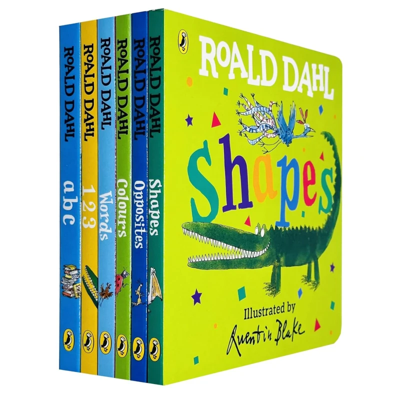 Image of Roald Dahl Early Learning 6 Book Set Shapes Colours Words Opposites ABC 123 Board Books Roald Dahl Books