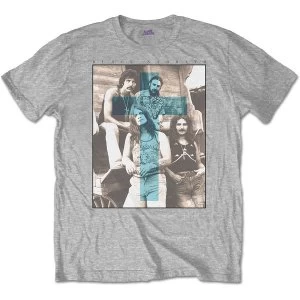 Image of Black Sabbath - Blue Cross Unisex Medium T-Shirt - Grey