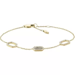 Image of Fossil Val Holiday Sparkles Black Mother-of-Pearl Chain Bracelet