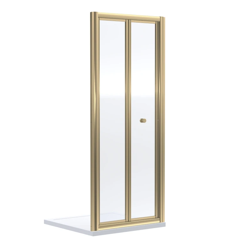 Image of Balterley 4mm Glass Bi-Fold Shower Door 1900 x 700mm Brushed Brass Bronze