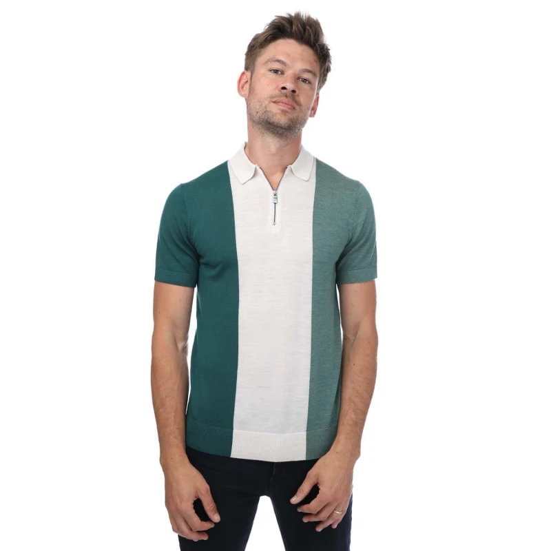 Image of Ted Baker Swansea Merino Wool Polo - Green Green S