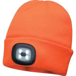 Image of B029 Orange Beanie Hat with LED