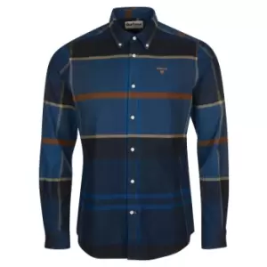 Image of Barbour Mens Iceloch Tailored Shirt Midnight Tartan Small