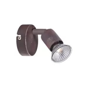 Image of Merano Fayetteville Single Spotlight Rust Metal GU10 1x50W