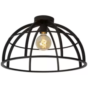 Image of Lucide DIKRA - 50cm Flush Ceiling Light - 1xE27 - Black