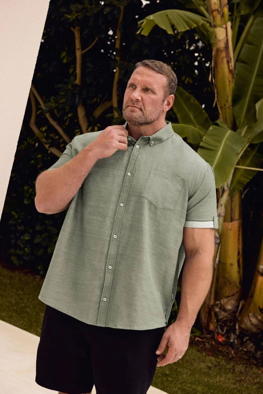 Image of BadRhino Mens Cotton Slub Shirt in Light Green Size: XL Light Green Male XL