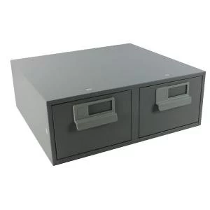 Image of Bisley Card Index Cabinet 152x102mm Double Grey FCB24