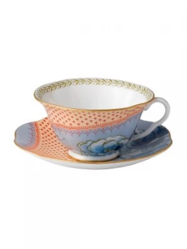 Image of Wedgwood Butterfly bloom teacup and saucer blue Blue