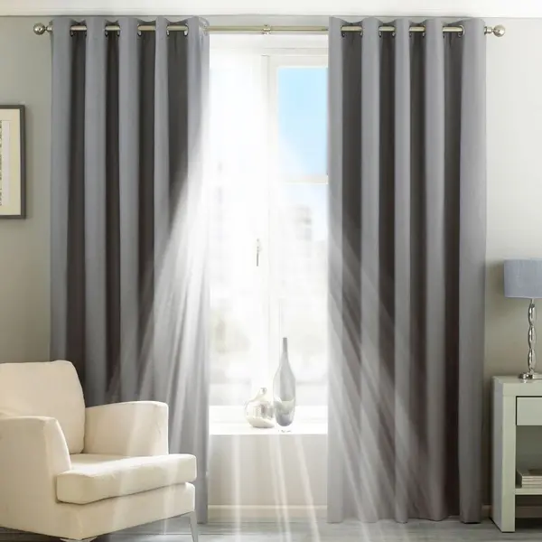Image of Twilight Thermal Blackout Eyelet Curtains Silver / 229 x 229cm