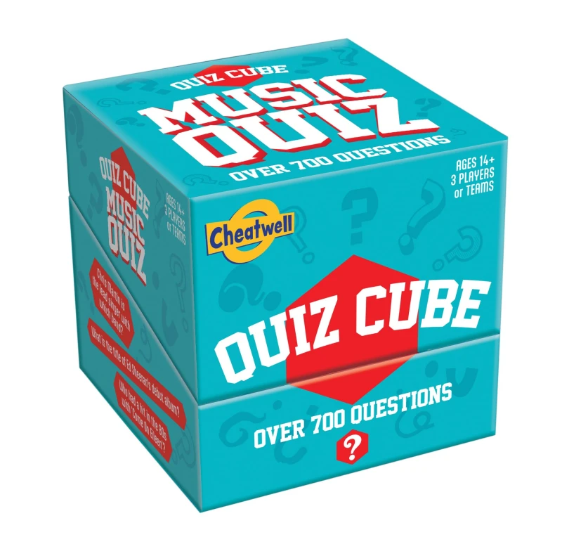 Image of Cheatwell Games Quiz Cube Music Quiz Trivia Game With 744 Music Questions Turquoise All Bangers