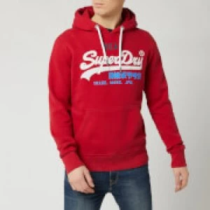 Image of Superdry Mens Vintage Label Desert Hoody - Chilli Pepper - M