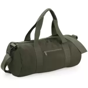 Image of Bagbase Plain Varsity Barrel / Duffle Bag (20 Litres) (Pack of 2) (One Size) (Military Green/Military Green) - Military Green/Military Green