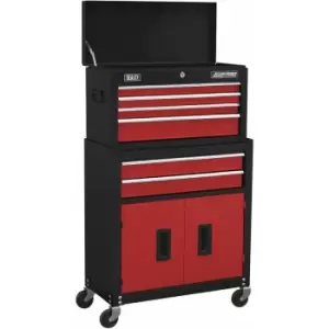 Image of Sealey AP22R Topchest & Rollcab Combination 6 Drawer with Ball-Bearing Slides -