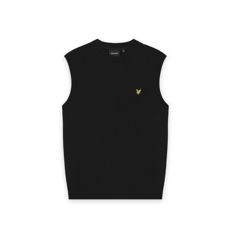 Image of Lyle & Scott Knitted cotton vest Lyle & Scott Noir Male XL