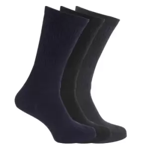 Image of Mens Extra Wide Comfort Fit Wide Feet Diabetic Socks (3 Pairs) (UK 6-11 EURO 39-45) (Navy/ Black)