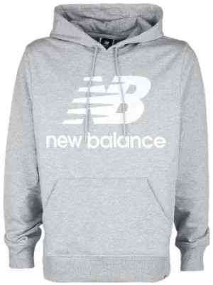 Image of New Balance Essentials Stacked Logo Hoodie Hooded sweater grey