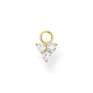 Image of THOMAS SABO Gold Plated Zirconia Triangle Ear Pendant