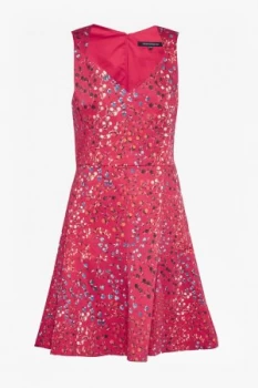 Image of French Connection Frances Printed Cotton Dress Red
