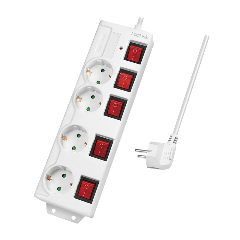 Image of LogiLink LPS252 power extension 1.5 m 4 AC outlet(s) Indoor White