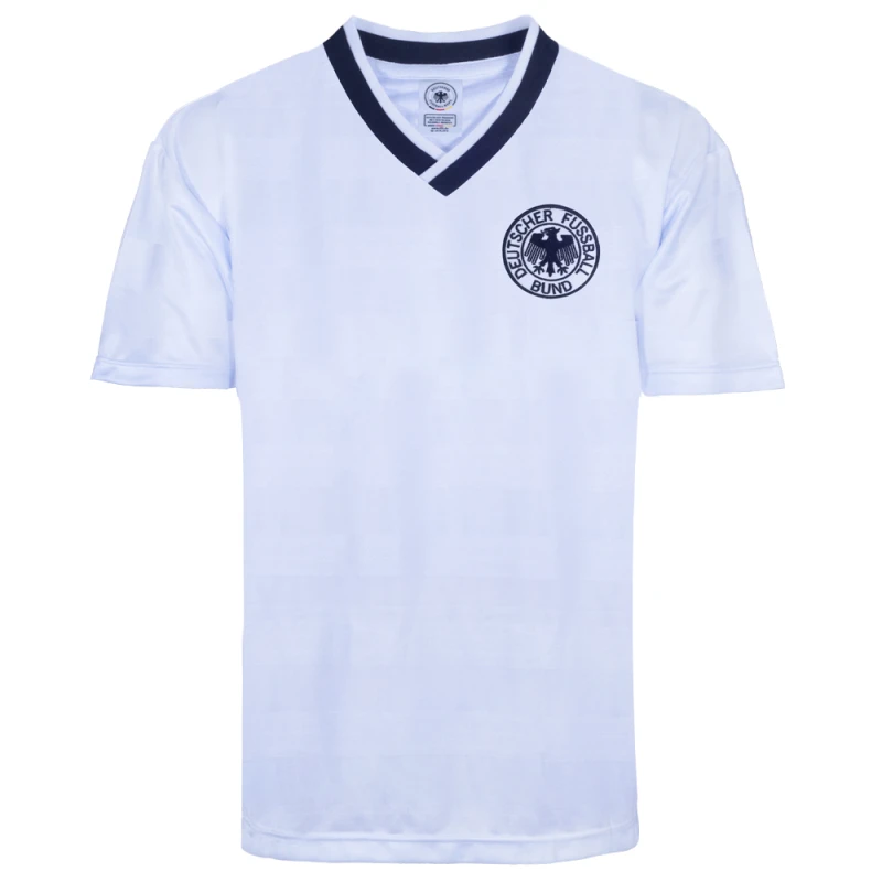 Image of Score Draw West Germany 1984 Retro Shirt DFB84HPYSS-S S Mens Sportswear