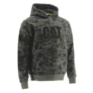 Image of Caterpillar Mens Trademark Hooded Sweatshirt (L) (Night Camo)