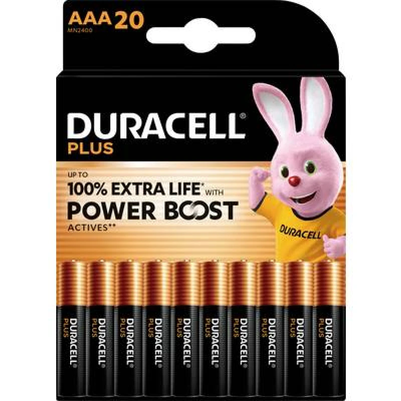Image of Duracell Duracell Plus Power Boost AAA battery Alkali-manganese 1.5 V 20 pc(s) 151282