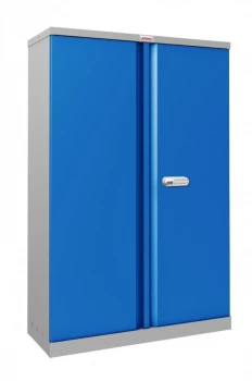 Image of SCL Series SCL1491GBE 2 Door 3 Shelf Steel Storage Cupboard Grey Body & Blue Doors with Electronic Lock