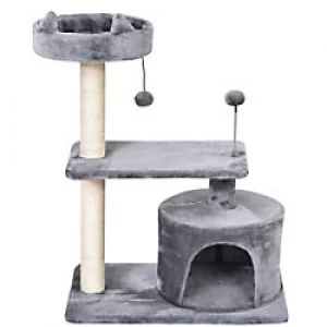 Image of PawHut Cat Tree Grey 410 mm x 610 mm x 810 mm