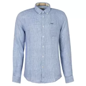 Image of Barbour Mens Linton Tailored Shirt Navy Large