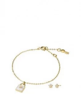 Image of Michael Kors Padlock Bracelet & Earring Gift Set
