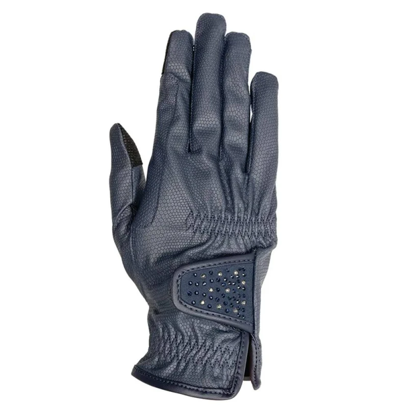 Image of Hy Shimmer Riding Gloves in Mid Navy Size: XS Mid Navy Unisex XS
