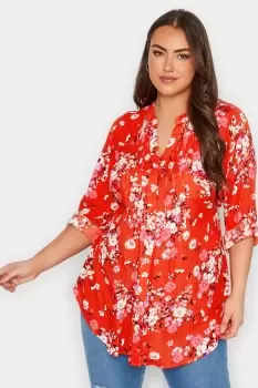 Image of Floral Pintuck Shirt