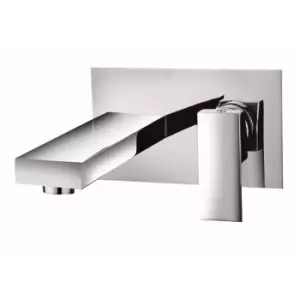 Image of Chrome Wall Mounted Bath Mixer Tap - Cube