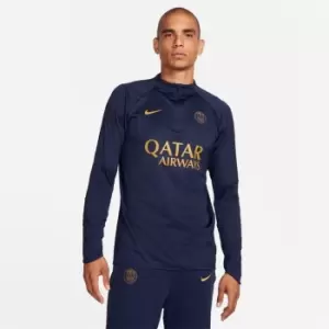 Image of Nike Saint-Germain Strike Winter Warrior Mens Nike Storm-FIT Soccer Drill Top - Blue