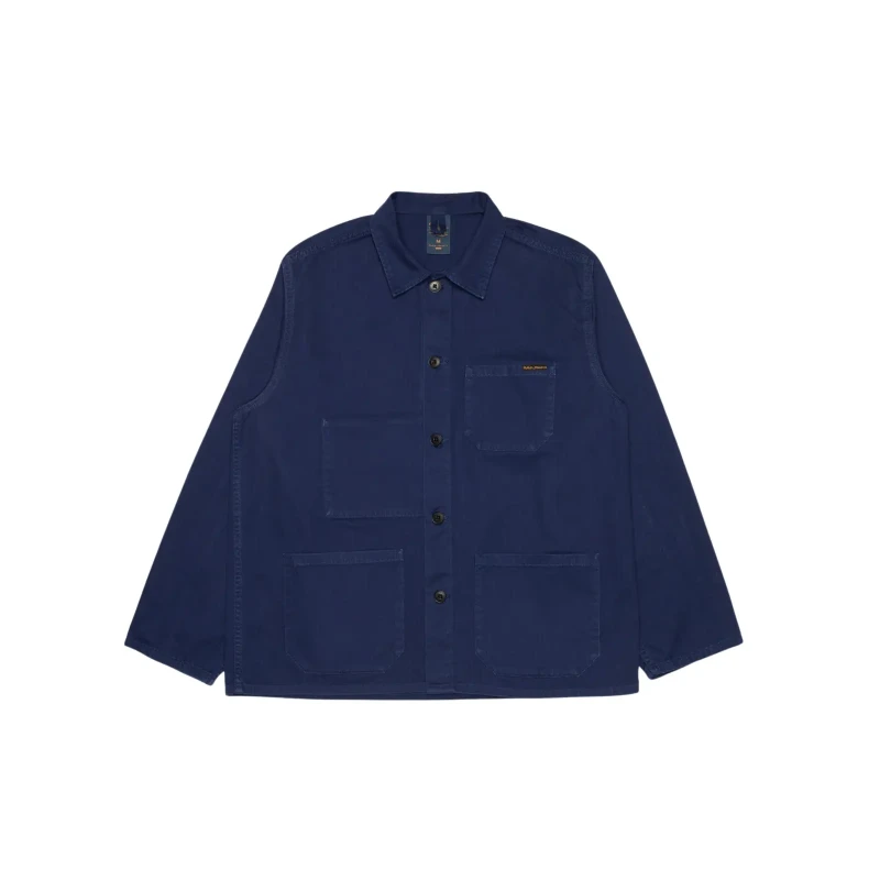 Image of Nudie Jeans Womens overshirt Nudie Jeans Buddy Chore Herringbone Bleu Female S