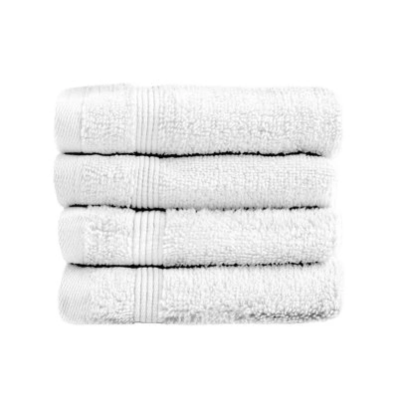 Image of Allure Bath Fashions Luxury Zero Twist Egyptian Cotton Face Cloths - Pack of 4 White
