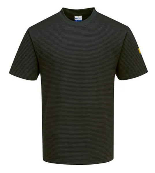 Image of Portwest Mens Anti Static ESD T Shirt AS20BKRXXL Colour: Black