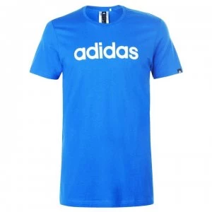 Image of adidas adidas Mens Essentials Linear T-Shirt - Blue/White