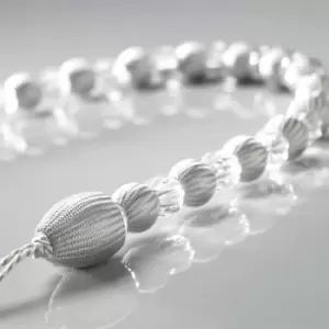 Image of Alan Symonds Earl Satin Woven Beaded Curtain Tie Back, Silver