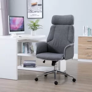 Image of Vinsetto Desk Rocking Chair for Office Executive Adjustable High Back on Wheels Grey