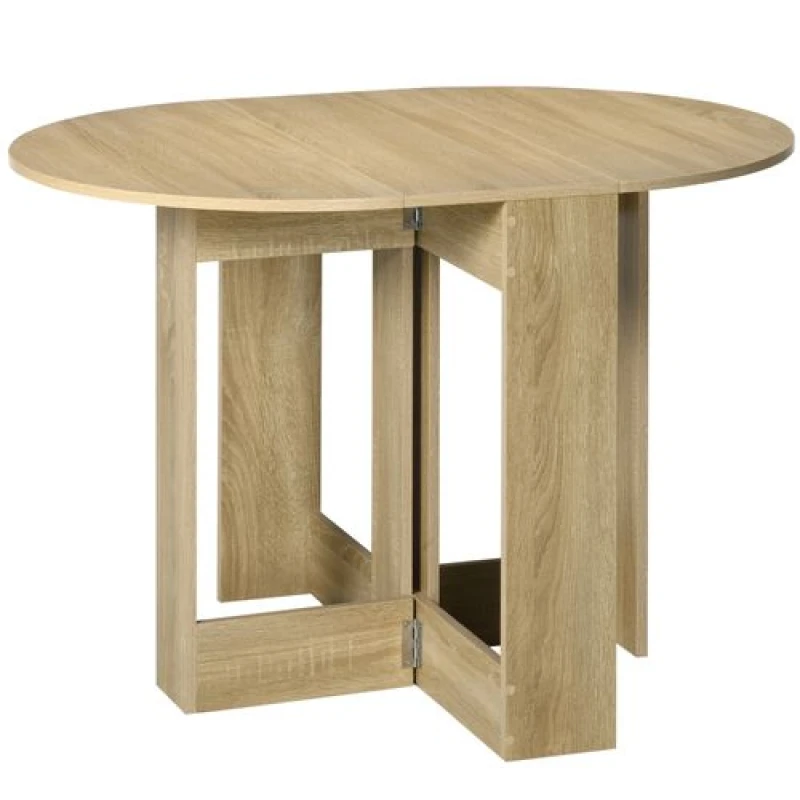 Image of HOMCOM Folding Dining Table Foldable Drop Leaf Dinner Table for Kitchen Oak TJ Hughes 5056725586447