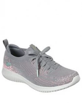 Image of Skechers Ultra Flex Trainers - Grey/Pink