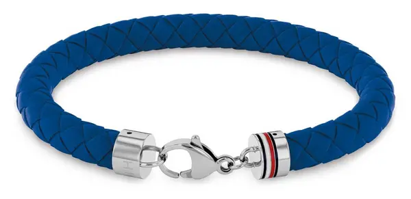 Image of Tommy Hilfiger 2790554 Mens Silicone Blue Braided Silicone Jewellery
