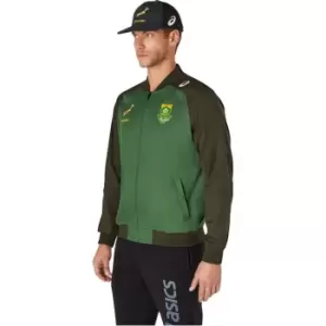 Image of Asics Mens South Africa Rugby Presentation Jacket - Green
